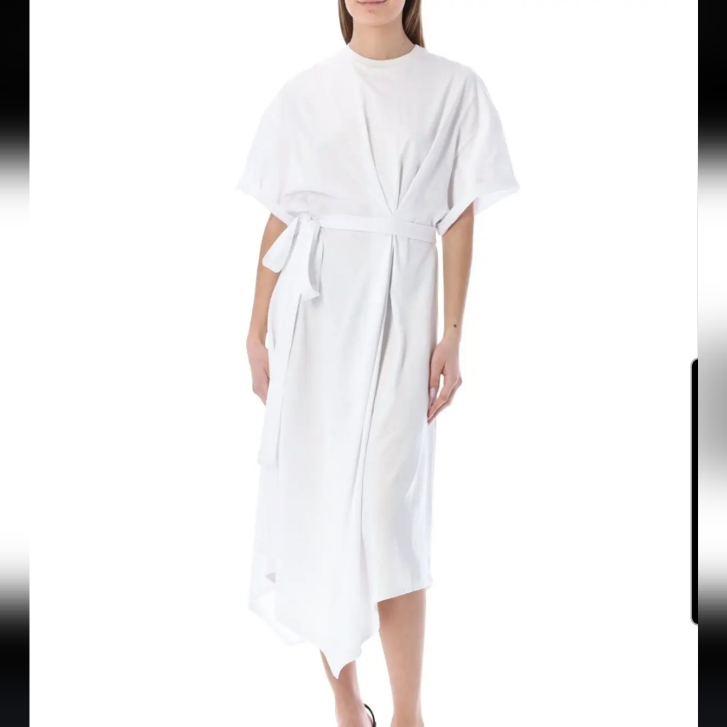 Alexandre Vauthier Midi T-Shirt Dress White Small
